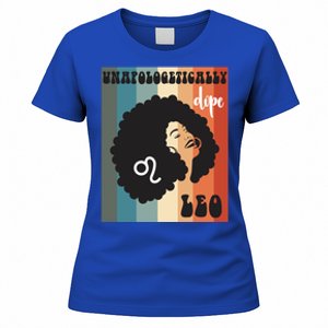 Unapologetically Dope Leo Black Zodiac Retro Groovy Gift Women's T-Shirt