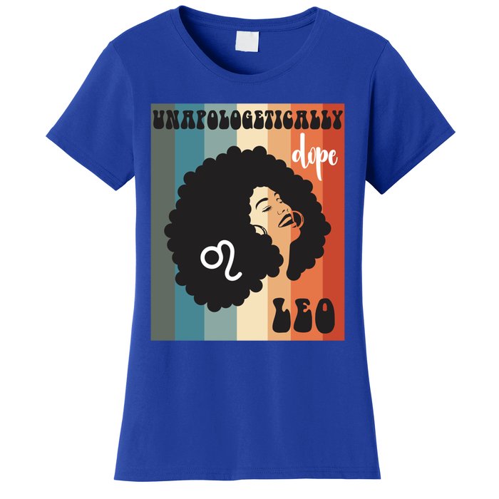 Unapologetically Dope Leo Black Zodiac Retro Groovy Gift Women's T-Shirt