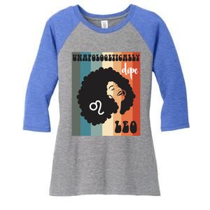 Unapologetically Dope Leo Black Zodiac Retro Groovy Gift Women's Tri-Blend 3/4-Sleeve Raglan Shirt