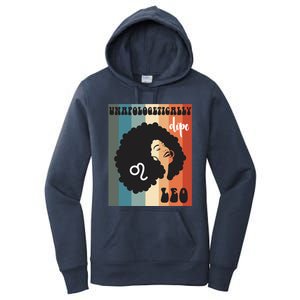 Unapologetically Dope Leo Black Zodiac Retro Groovy Gift Women's Pullover Hoodie