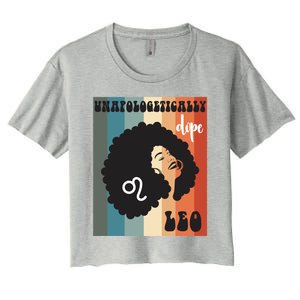 Unapologetically Dope Leo Black Zodiac Retro Groovy Gift Women's Crop Top Tee