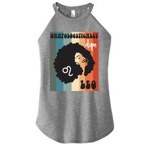 Unapologetically Dope Leo Black Zodiac Retro Groovy Gift Women's Perfect Tri Rocker Tank