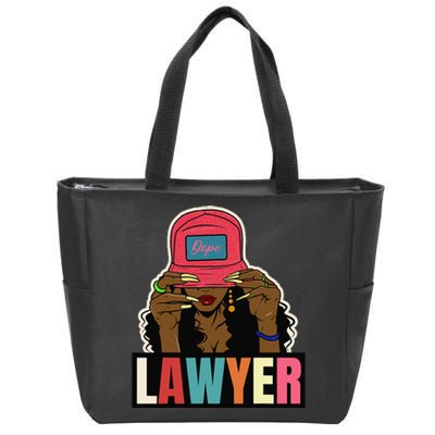 Unapologetically Dope Lawyer Black Afro Black History Ladies Zip Tote Bag