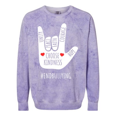 Unity Day Love Sign Hand Gesture End Bullying Orange Colorblast Crewneck Sweatshirt