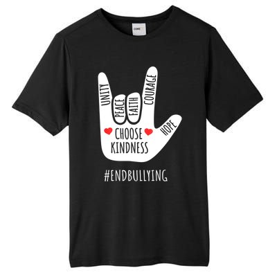 Unity Day Love Sign Hand Gesture End Bullying Orange Tall Fusion ChromaSoft Performance T-Shirt