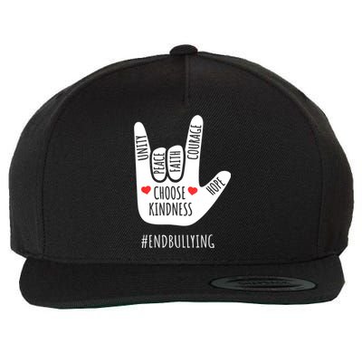 Unity Day Love Sign Hand Gesture End Bullying Orange Wool Snapback Cap