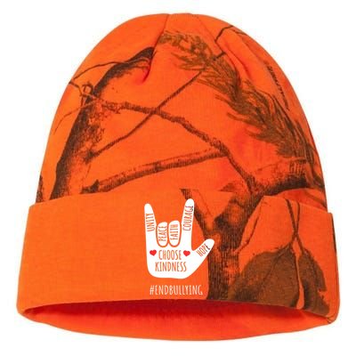 Unity Day Love Sign Hand Gesture End Bullying Orange Kati Licensed 12" Camo Beanie