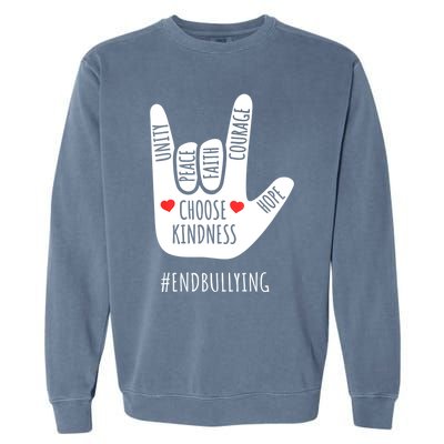 Unity Day Love Sign Hand Gesture End Bullying Orange Garment-Dyed Sweatshirt