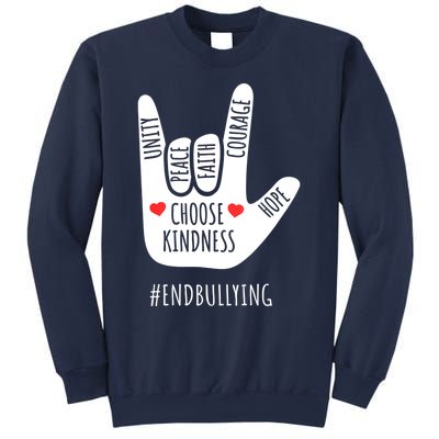 Unity Day Love Sign Hand Gesture End Bullying Orange Sweatshirt