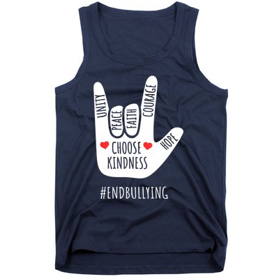 Unity Day Love Sign Hand Gesture End Bullying Orange Tank Top