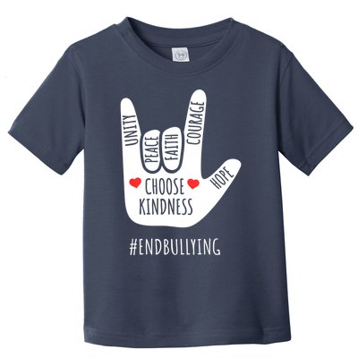 Unity Day Love Sign Hand Gesture End Bullying Orange Toddler T-Shirt