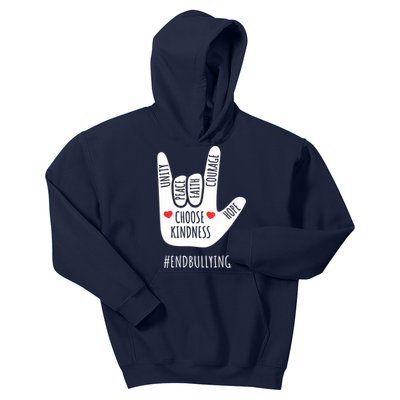 Unity Day Love Sign Hand Gesture End Bullying Orange Kids Hoodie