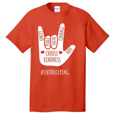 Unity Day Love Sign Hand Gesture End Bullying Orange Tall T-Shirt