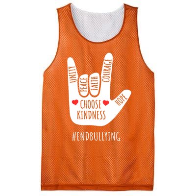 Unity Day Love Sign Hand Gesture End Bullying Orange Mesh Reversible Basketball Jersey Tank