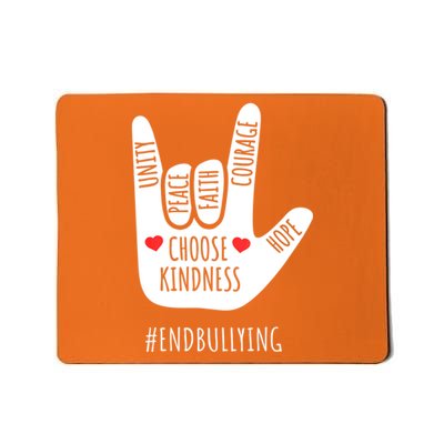 Unity Day Love Sign Hand Gesture End Bullying Orange Mousepad