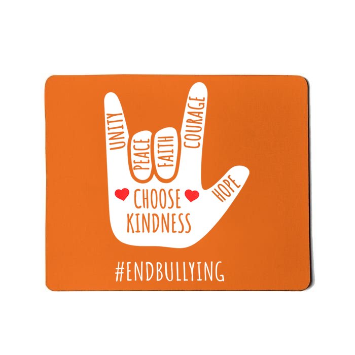 Unity Day Love Sign Hand Gesture End Bullying Orange Mousepad