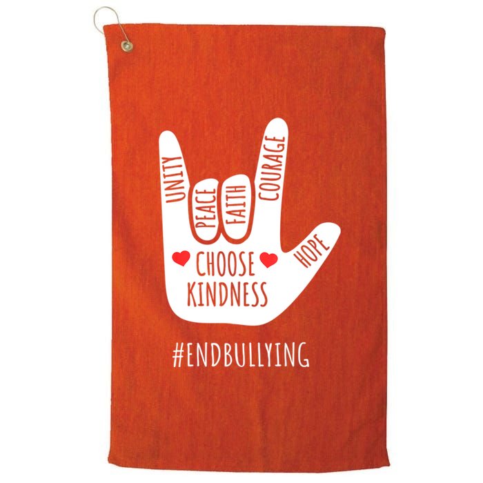 Unity Day Love Sign Hand Gesture End Bullying Orange Platinum Collection Golf Towel