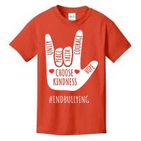 Unity Day Love Sign Hand Gesture End Bullying Orange Kids T-Shirt