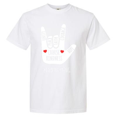 Unity Day Love Sign Hand Gesture End Bullying Orange Garment-Dyed Heavyweight T-Shirt