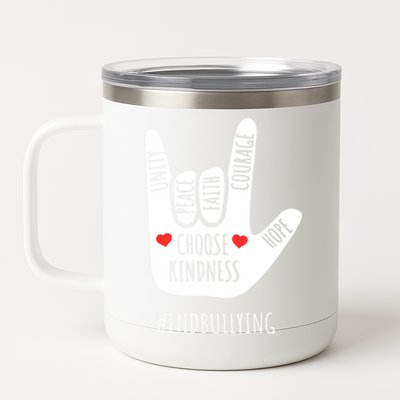 Unity Day Love Sign Hand Gesture End Bullying Orange 12 oz Stainless Steel Tumbler Cup