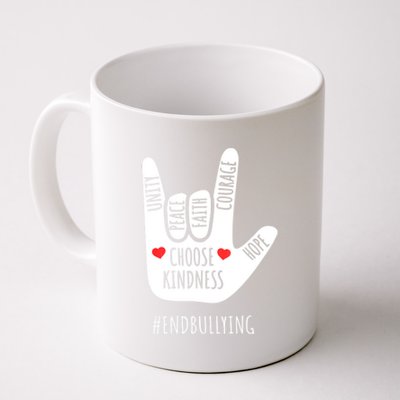 Unity Day Love Sign Hand Gesture End Bullying Orange Coffee Mug