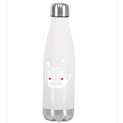 Unity Day Love Sign Hand Gesture End Bullying Orange Stainless Steel Insulated Water Bottle