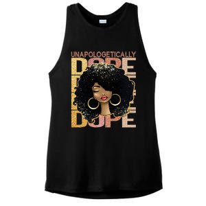 Unapologetically Dope Melanin Afro Queen Black History Month Gift Ladies PosiCharge Tri-Blend Wicking Tank