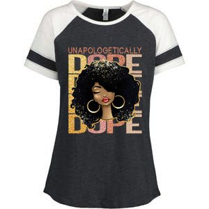 Unapologetically Dope Melanin Afro Queen Black History Month Gift Enza Ladies Jersey Colorblock Tee