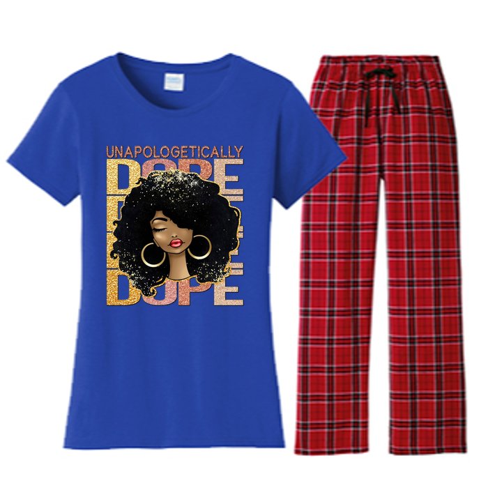 Unapologetically Dope Melanin Afro Queen Black History Month Gift Women's Flannel Pajama Set