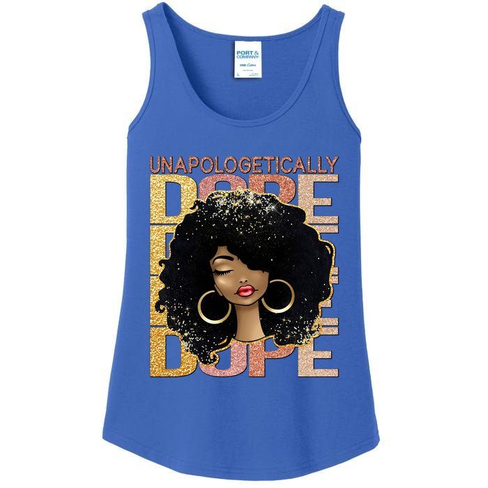 Unapologetically Dope Melanin Afro Queen Black History Month Gift Ladies Essential Tank