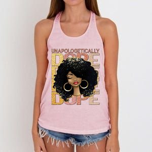 Unapologetically Dope Melanin Afro Queen Black History Month Gift Women's Knotted Racerback Tank