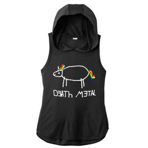 Unicorn Death Metal Heavy Metal Black Metal Fun Design Ladies PosiCharge Tri-Blend Wicking Draft Hoodie Tank