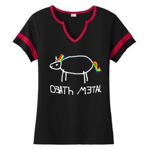 Unicorn Death Metal Heavy Metal Black Metal Fun Design Ladies Halftime Notch Neck Tee