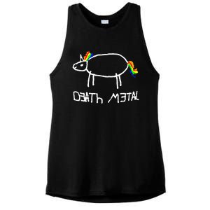 Unicorn Death Metal Heavy Metal Black Metal Fun Design Ladies PosiCharge Tri-Blend Wicking Tank