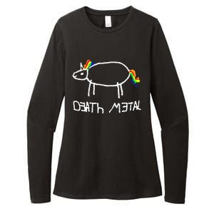 Unicorn Death Metal Heavy Metal Black Metal Fun Design Womens CVC Long Sleeve Shirt