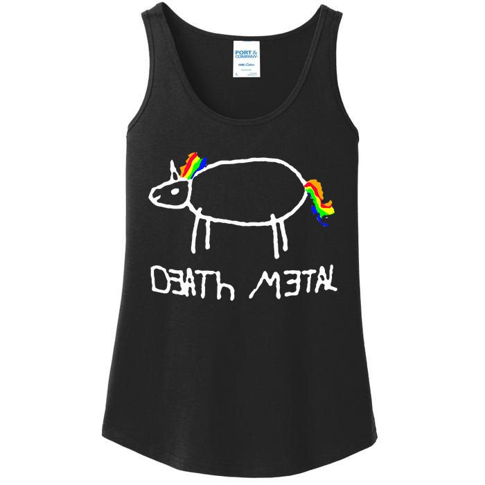 Unicorn Death Metal Heavy Metal Black Metal Fun Design Ladies Essential Tank