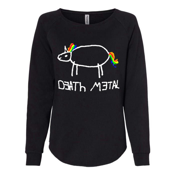 Unicorn Death Metal Heavy Metal Black Metal Fun Design Womens California Wash Sweatshirt