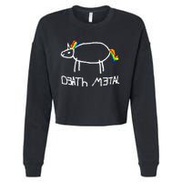 Unicorn Death Metal Heavy Metal Black Metal Fun Design Cropped Pullover Crew