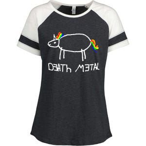 Unicorn Death Metal Heavy Metal Black Metal Fun Design Enza Ladies Jersey Colorblock Tee