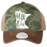 Uff Da Minnesota Map Funny Distressed Legacy Tie Dye Trucker Hat
