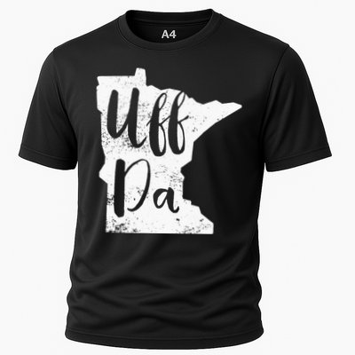 Uff Da Minnesota Map Funny Distressed Performance Shirt