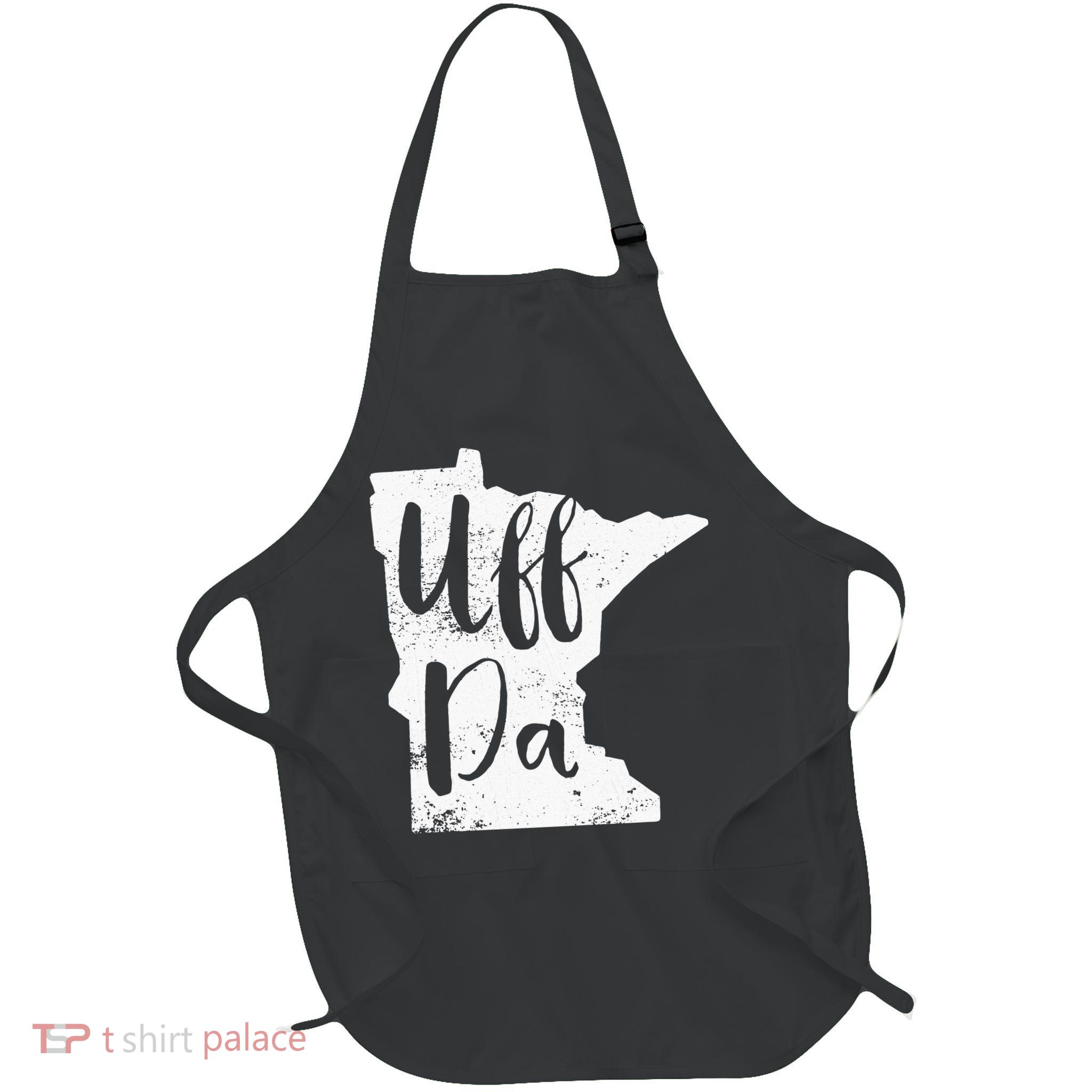 Uff Da Minnesota Map Funny Distressed Apron