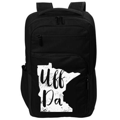 Uff Da Minnesota Map Funny Distressed Impact Tech Backpack