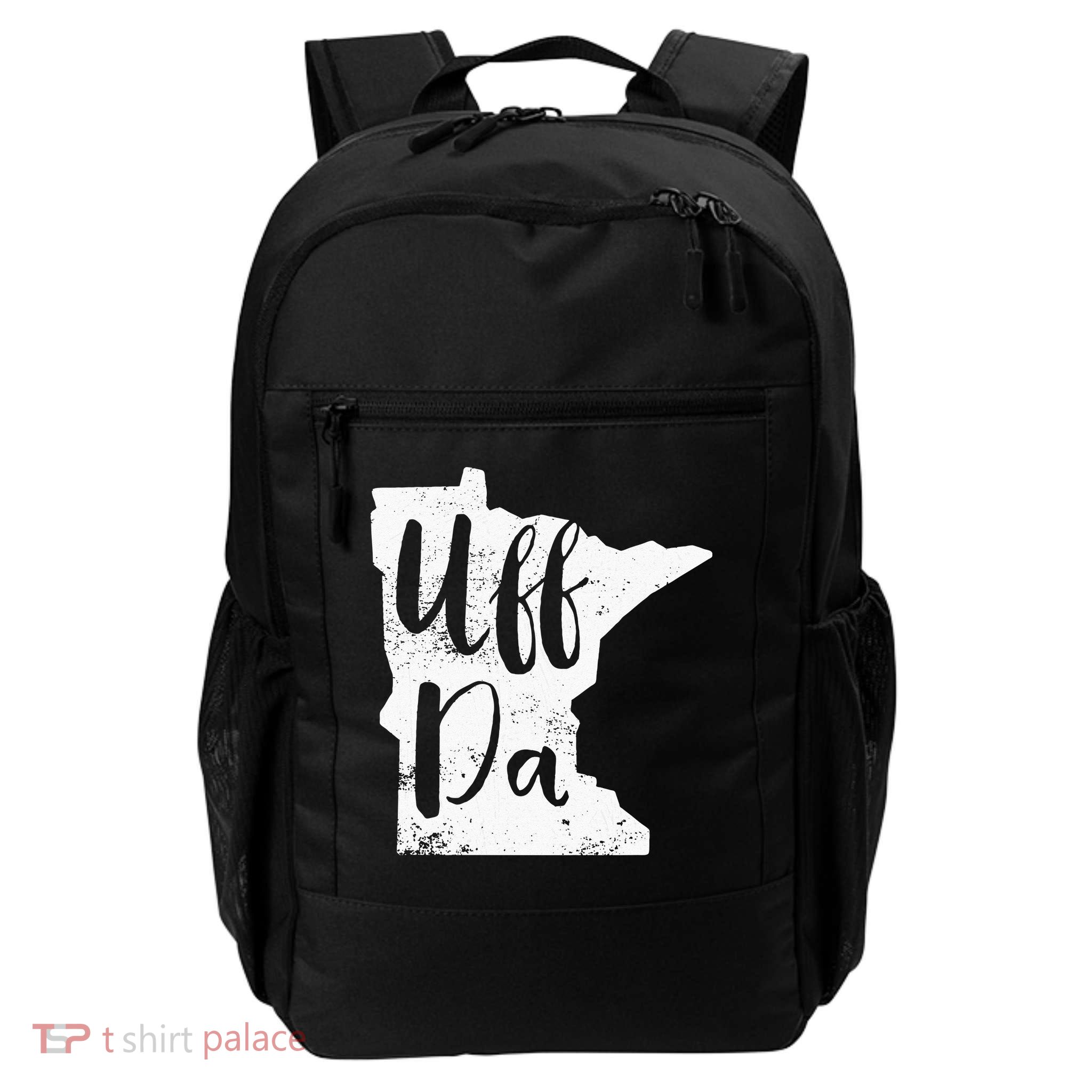Uff Da Minnesota Map Funny Distressed Backpack