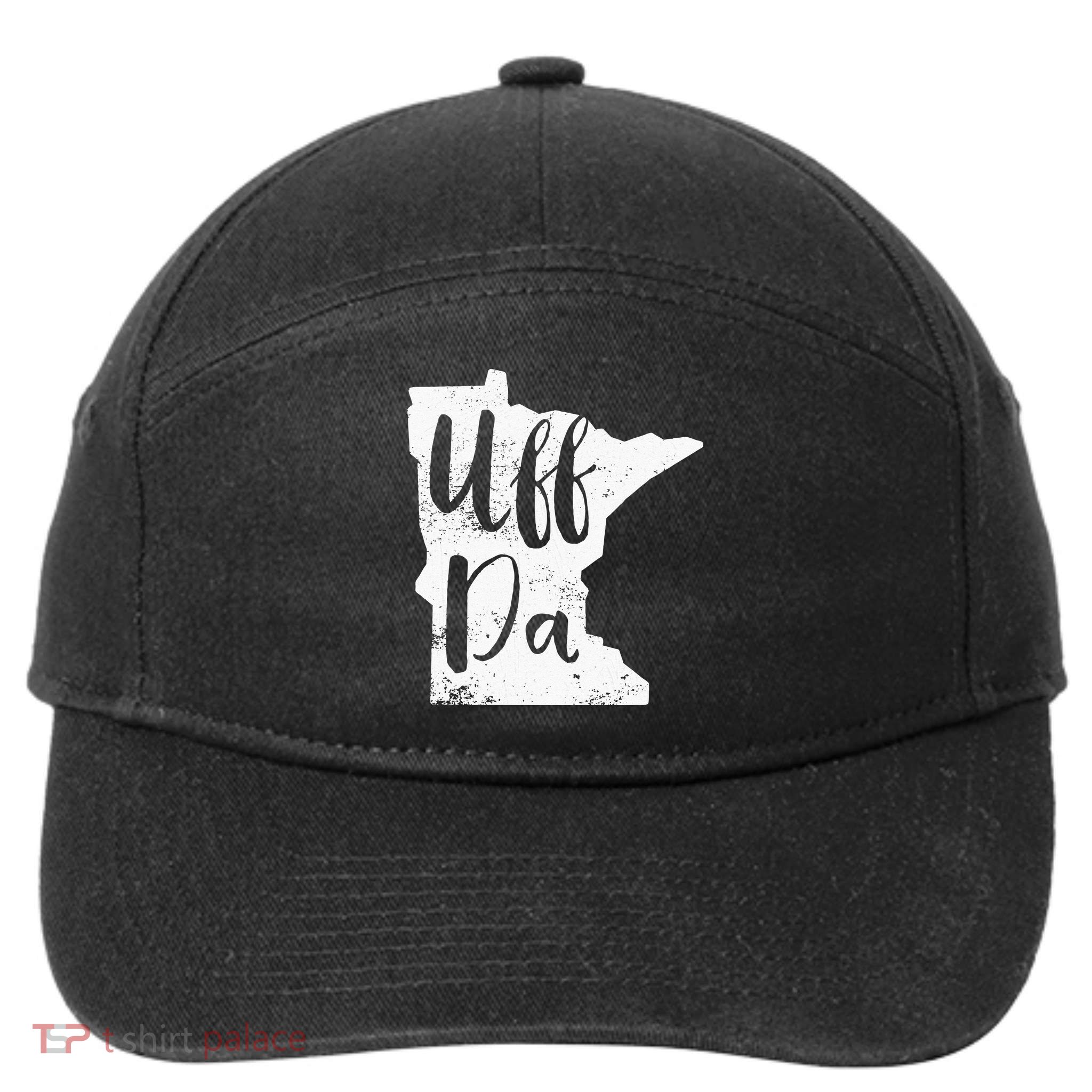 Uff Da Minnesota Map Funny Distressed 7-Panel Snapback Hat