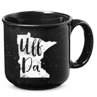 Uff Da Minnesota Map Funny Distressed 15oz Campfire Ceramic Mug