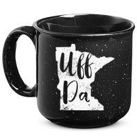 Uff Da Minnesota Map Funny Distressed 15oz Campfire Ceramic Mug