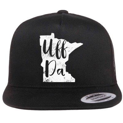 Uff Da Minnesota Map Funny Distressed Flatbill Hat