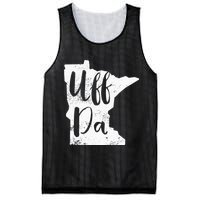Uff Da Minnesota Map Funny Distressed Mesh Reversible Basketball Jersey Tank