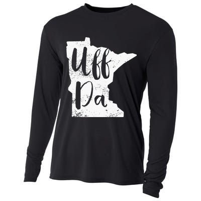 Uff Da Minnesota Map Funny Distressed Cooling Performance Long Sleeve Crew